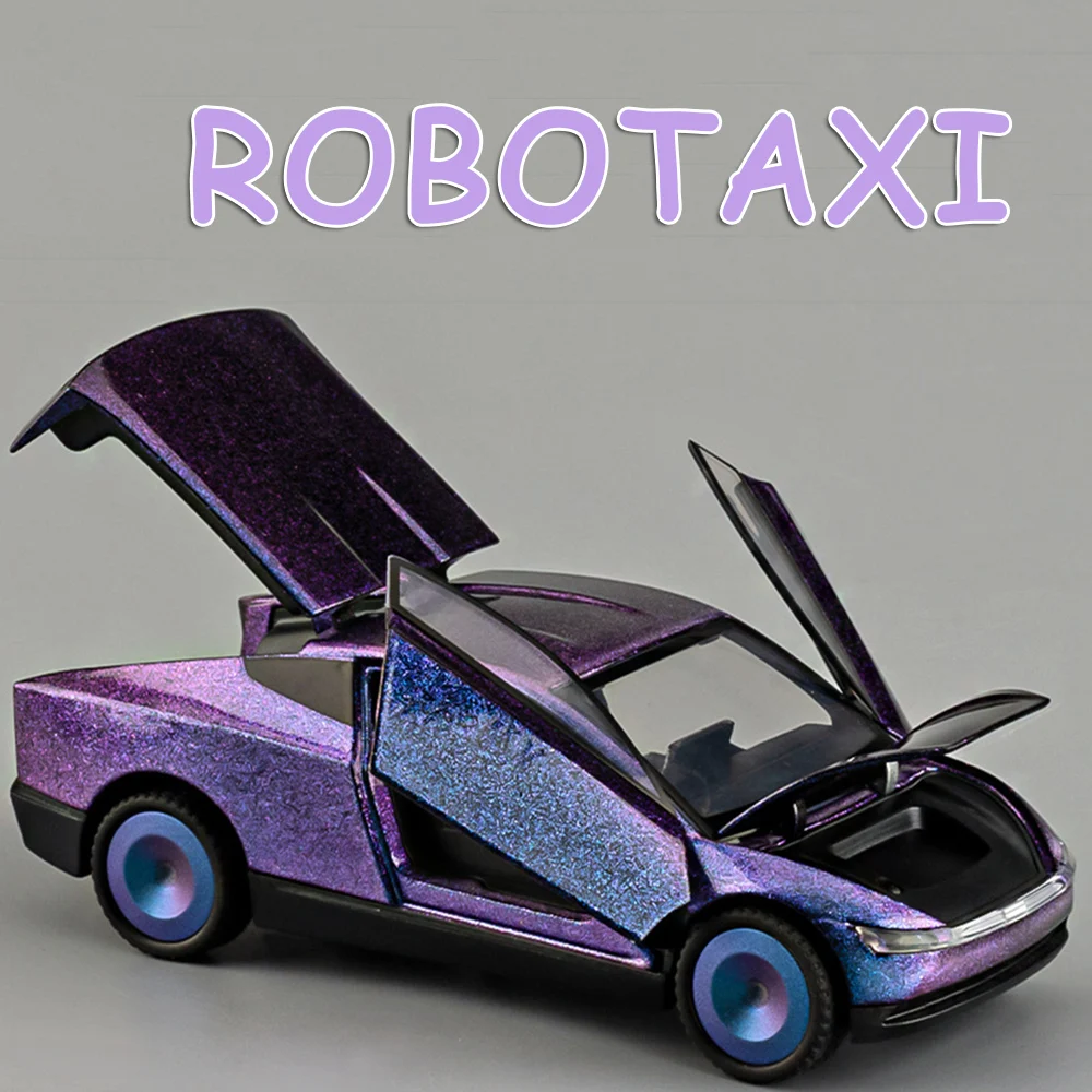 1:32 Robotaxi Legierung Diecast Modelle Spielzeugautos Rad Zurückziehen Miniaturfahrzeuge Türen Können Geöffnet Auto Kinder Interaktives Spielzeug