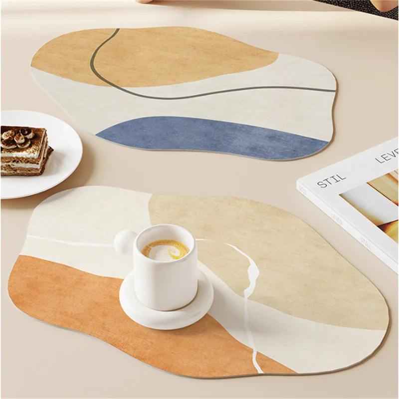 

1PCS 30x45CM PU Leather Dining Table Mat Insulated Anti-Scald Soft Cushion Placemat for Kitchen Home Use 1 Piece