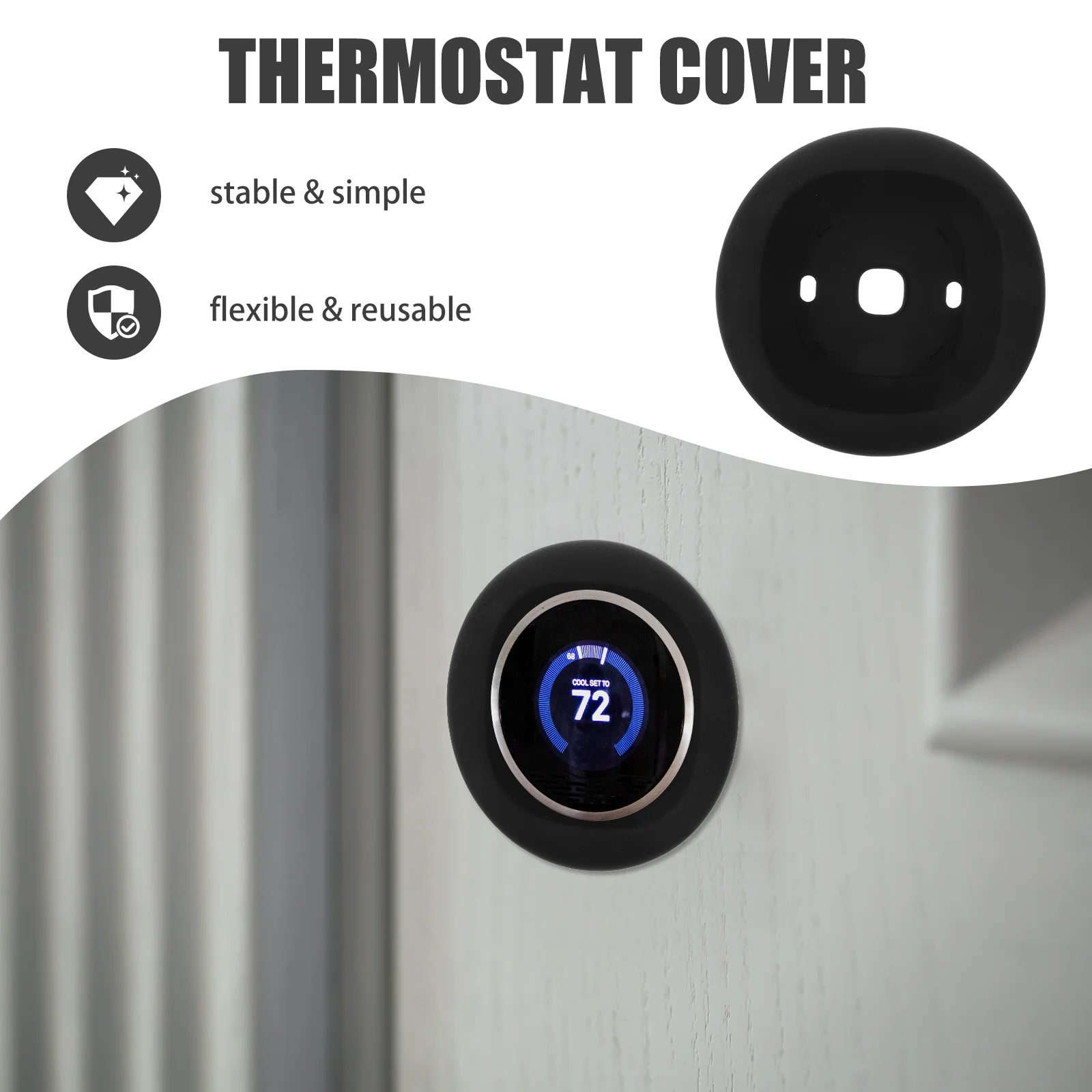 

Thermostat Protective Cover Controls Access Wall Plate Silicone Stability Decorative Covers Silica Gel
