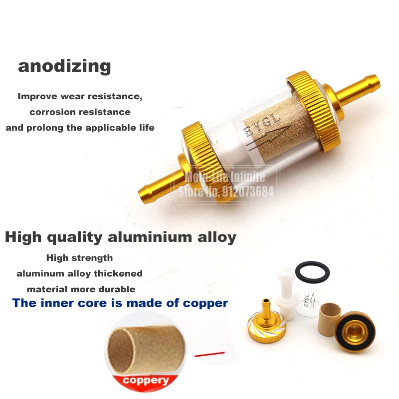 Motorcycle Gas Fuel Gasolines Oil Filter Car Replacement Fuel Filter Replacement Separator for ATV Dirt Pit Bike Motocross