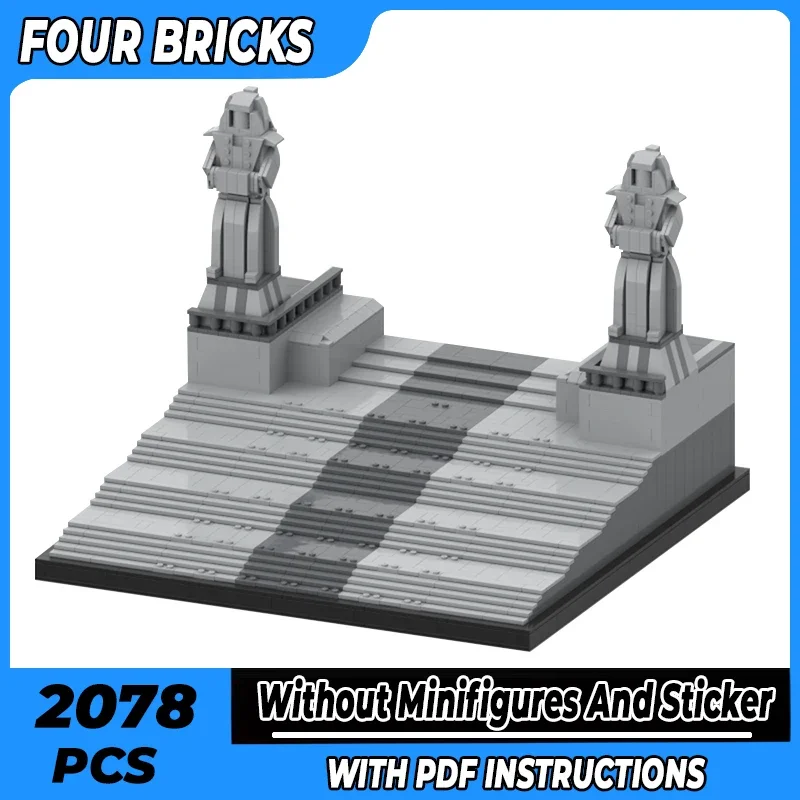 

Модель фильмов со звездами Moc, строительные кирпичи, храмовые входные лестницы, технология, модульные блоки, подарки, рождественские игрушки, наборы «сделай сам», сборка