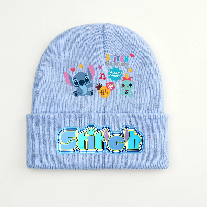 Stitch Knitted Cap Headgear Autumn Winter Woolen Hat Cartoon Anime Cap Student Bonnet Kids Boys Girls Christmas Birthday Gifts