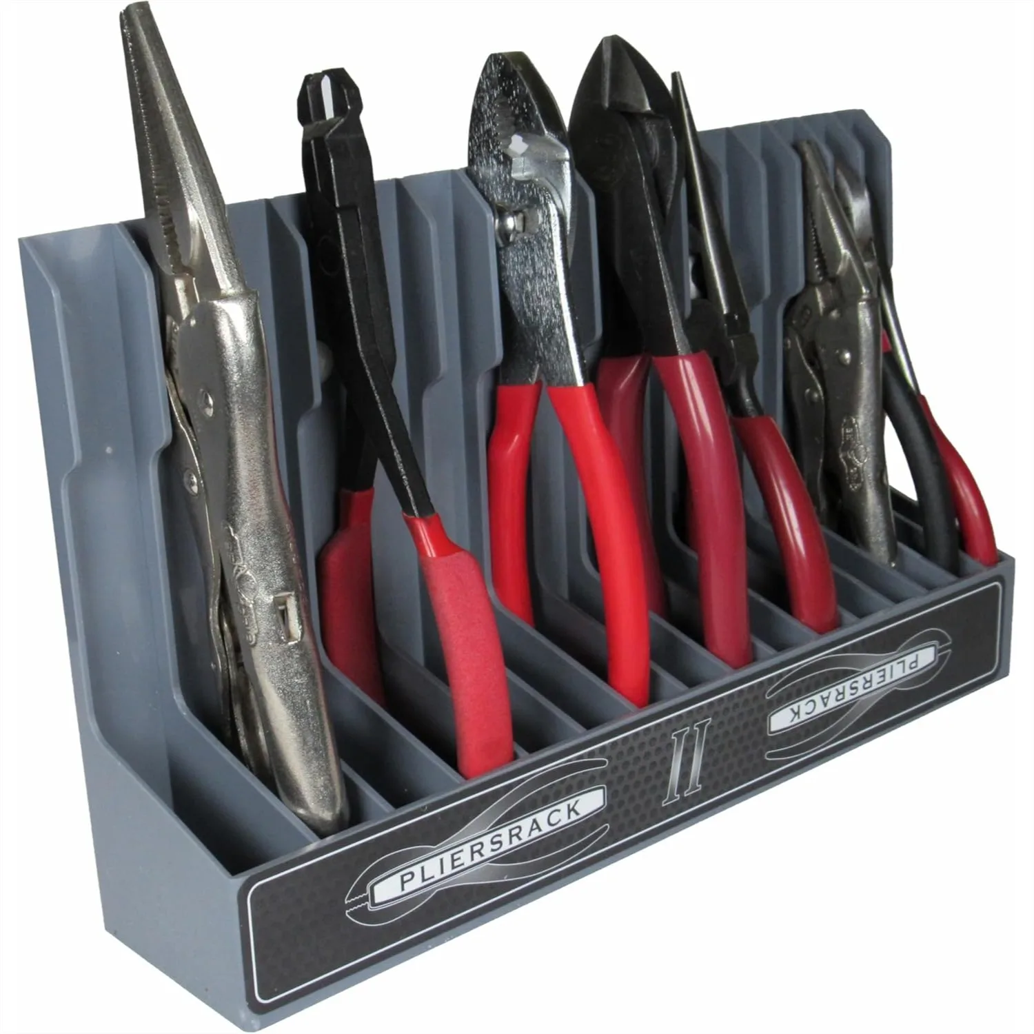 

PLR16 Gray Pliers Rack for Peg Board & Toolbox Drawer, Holds 16 Pliers, Durable ABS Plastic with Tilt Feature