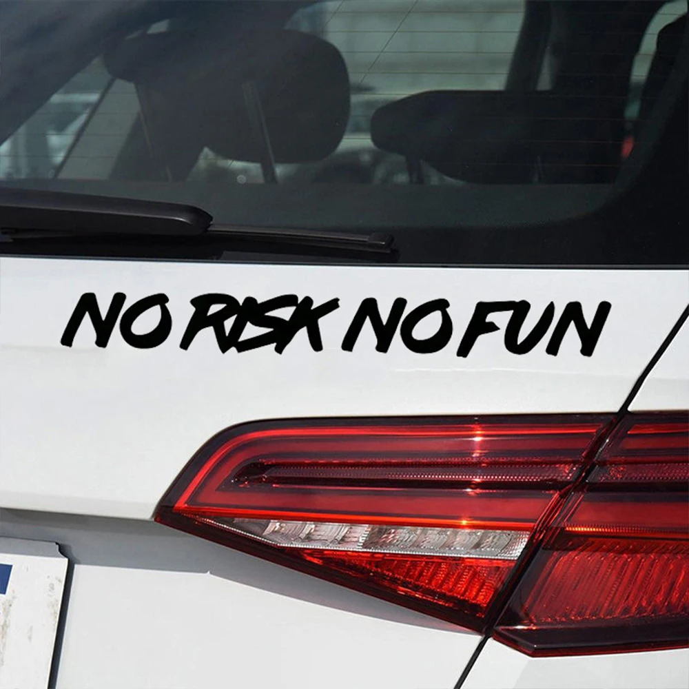 NO RISK NO FUN Motorcycle Stickers Waterproof for Motorbike Side Panel Fuel Tank Helmet Rear Cowl Universal Vinyl Decals image 2