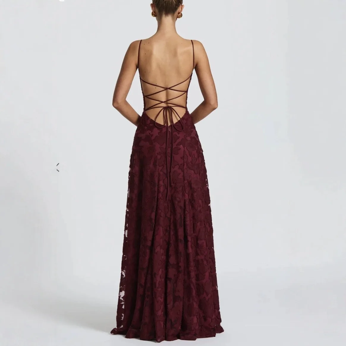 Single Slim Fit Dress with Square Neckline Mid Rise Waist Sexy Chic No Button Closure No Iron Finish Long Dress Summer for Women