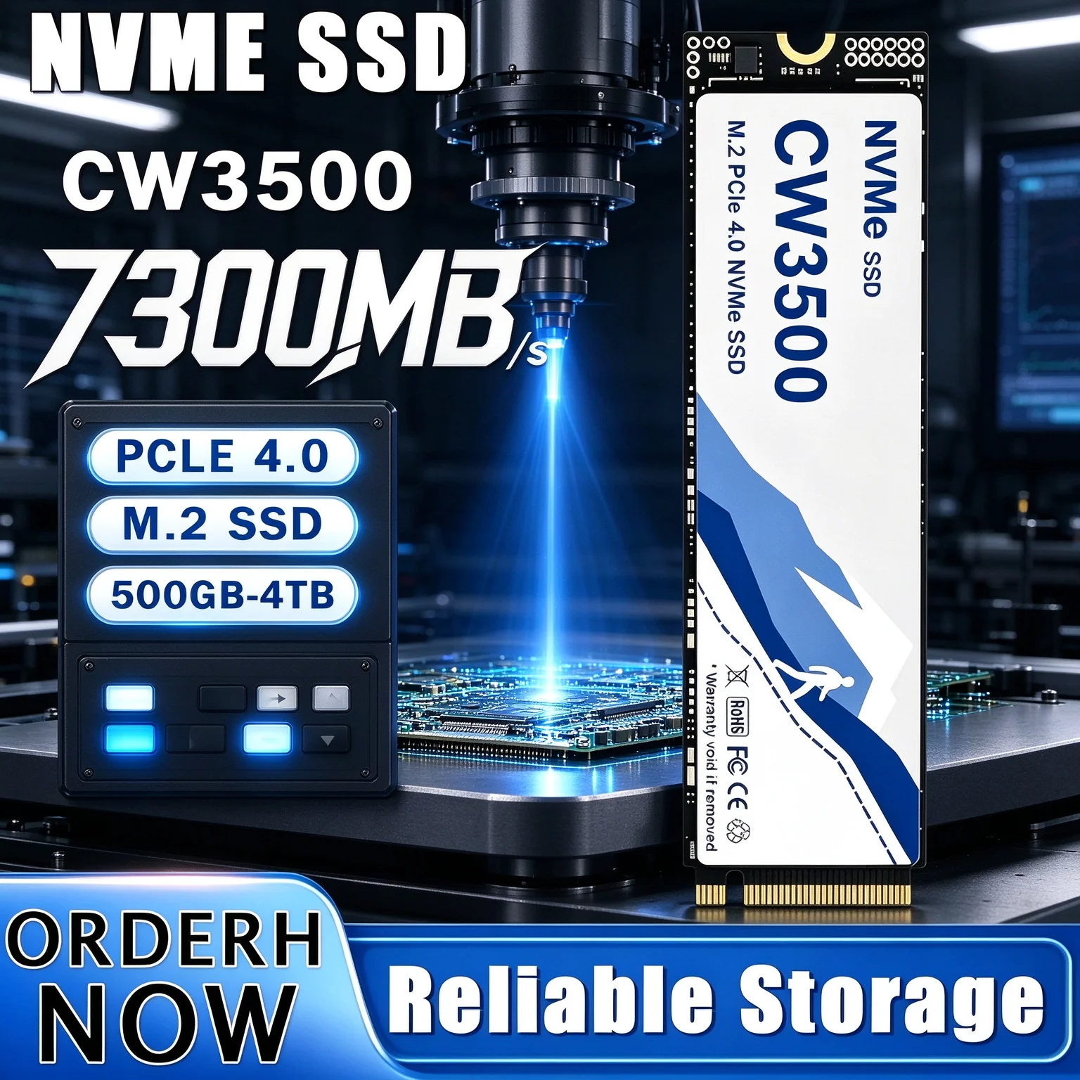 Aliexpress 7300MB/s CW3500 M.2 NVMe PCIe 4.0 SSD Hard Disk 500GB 1TB 2TB Internal Solid State Drive for PC Desktop Laptop 2026 New - Aliexpress Deal