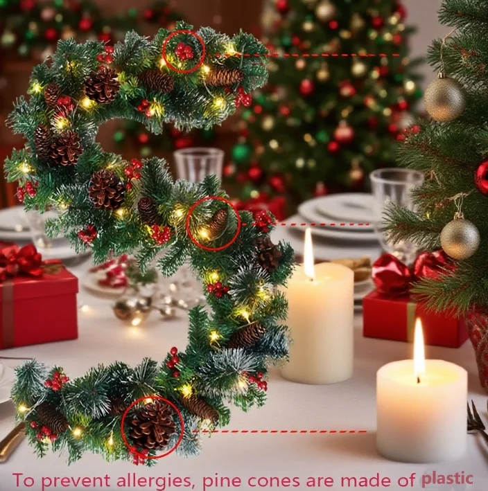 

Семейные подвески в виде рождественского венка | Складной и простой в хранении, подходит для лестниц, каминов и передних дверей.