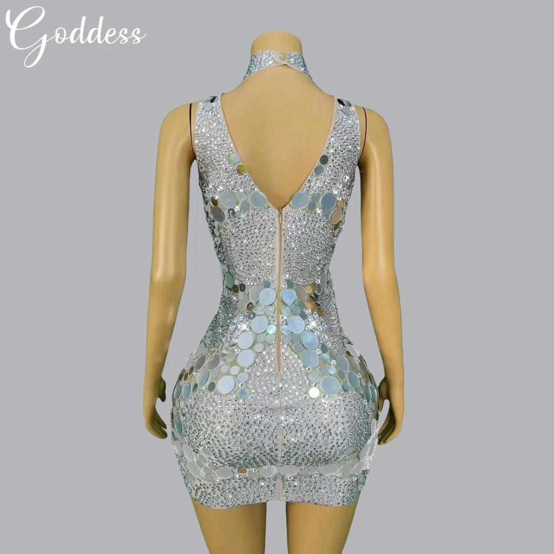 Shining Diamond Glitter Star Slimming DJ Singer Club Party Dance Dress Bar Birthday Party Gorgeous Stage Performance Sexy Dress