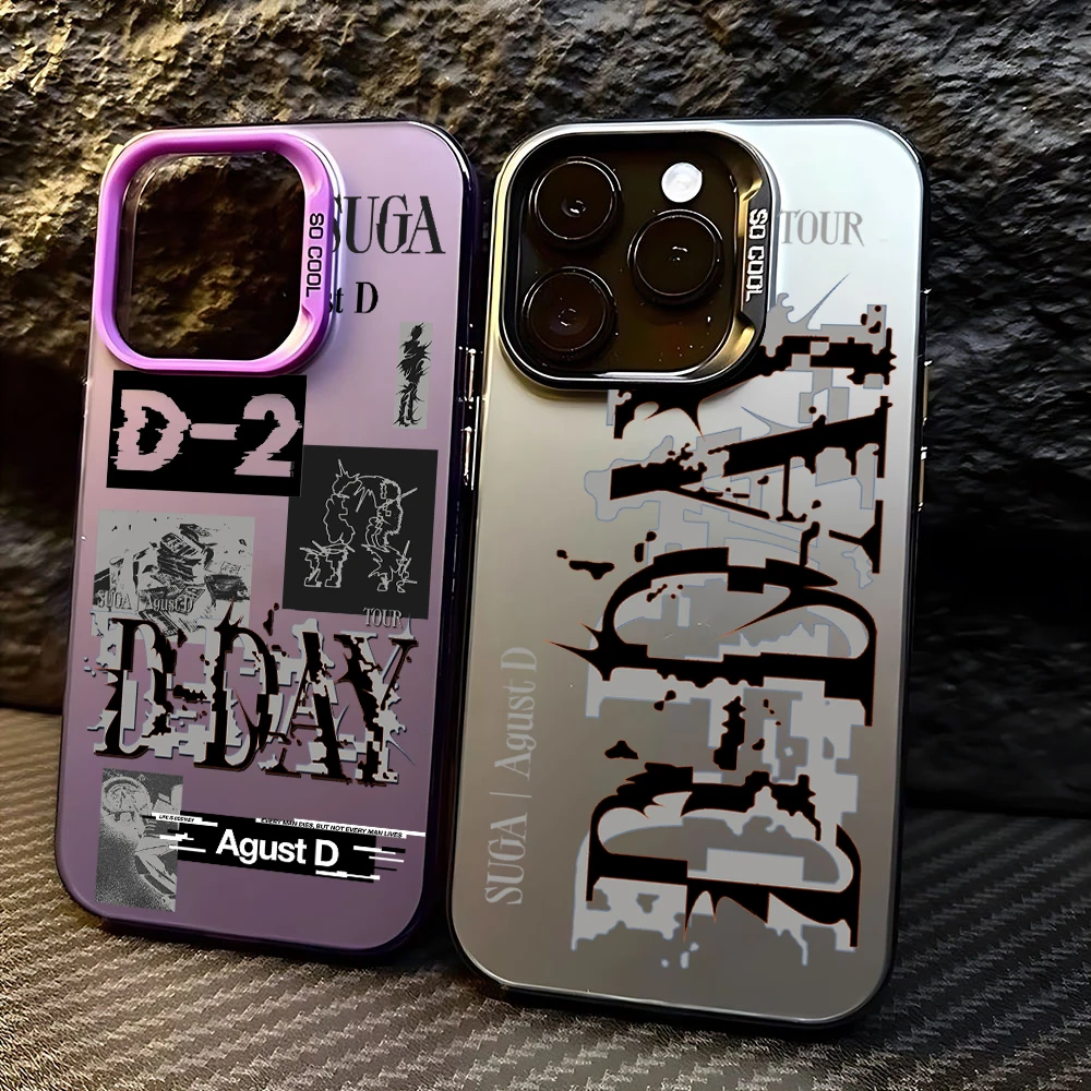 Fashion Suga D-DAY Phone Case For iPhone 15 14 13 12 11 Pro Max X XR XSMAX 8 Plus Candy Matte Shockproof Back Cover