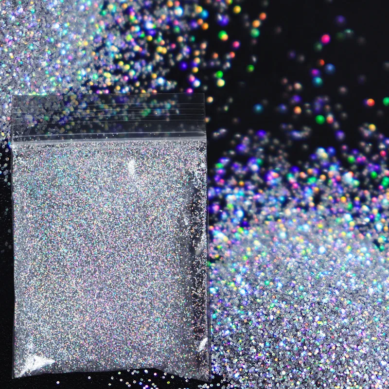 30g Holographic Nail Glitter For Epoxy Resin Filling Laser Gold Silver Fine Powder Loose Sequins Silicone Mold DIY Crafts