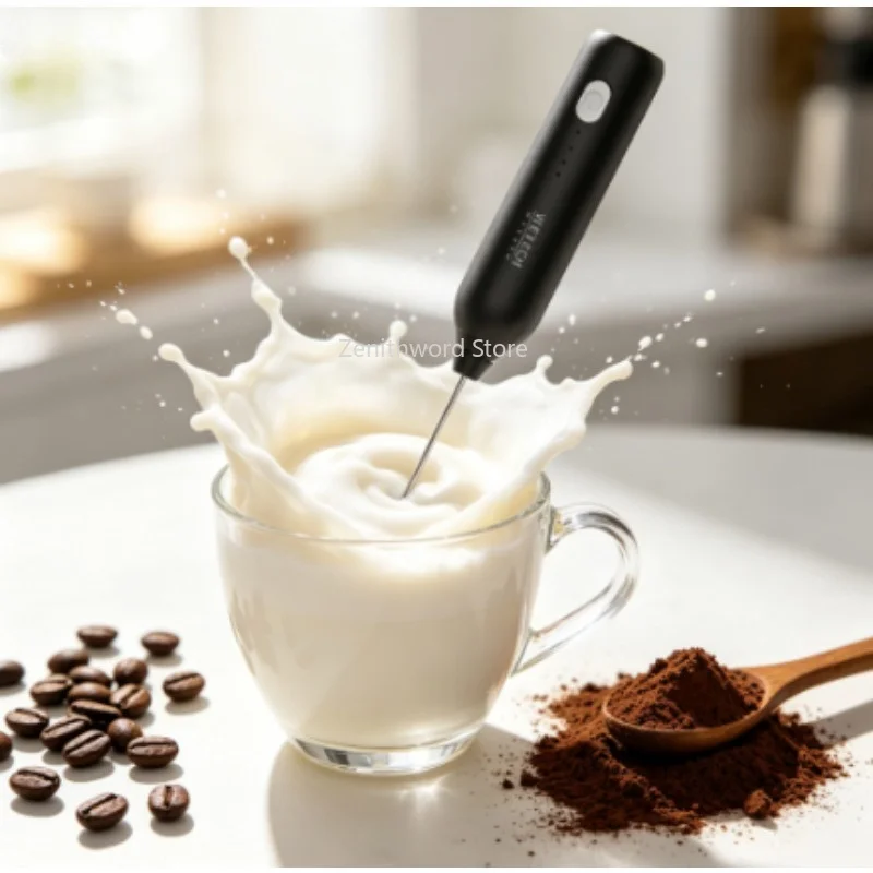 Espumador de Leche Eléctrico Recargable, Portátil, USB-C, 8600 RPM, 3W, para Café, Latte, Cappuccino, Chocolate Caliente, Batidor de Huevos