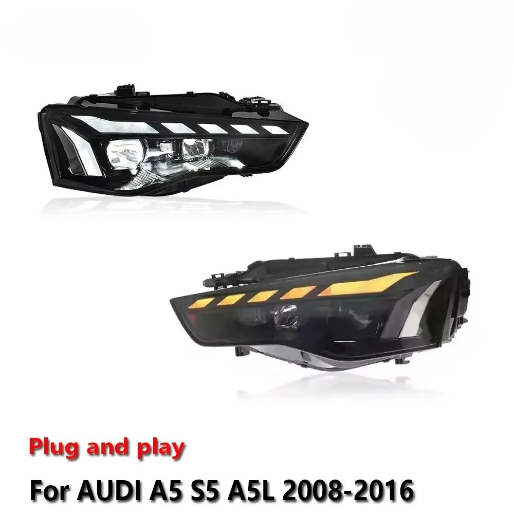 

Car LED Headlight Assemblies For Audi A5 S5 A5L 2008-2016 Fog DRL Brake Turn Signal Lamp Plug And Play