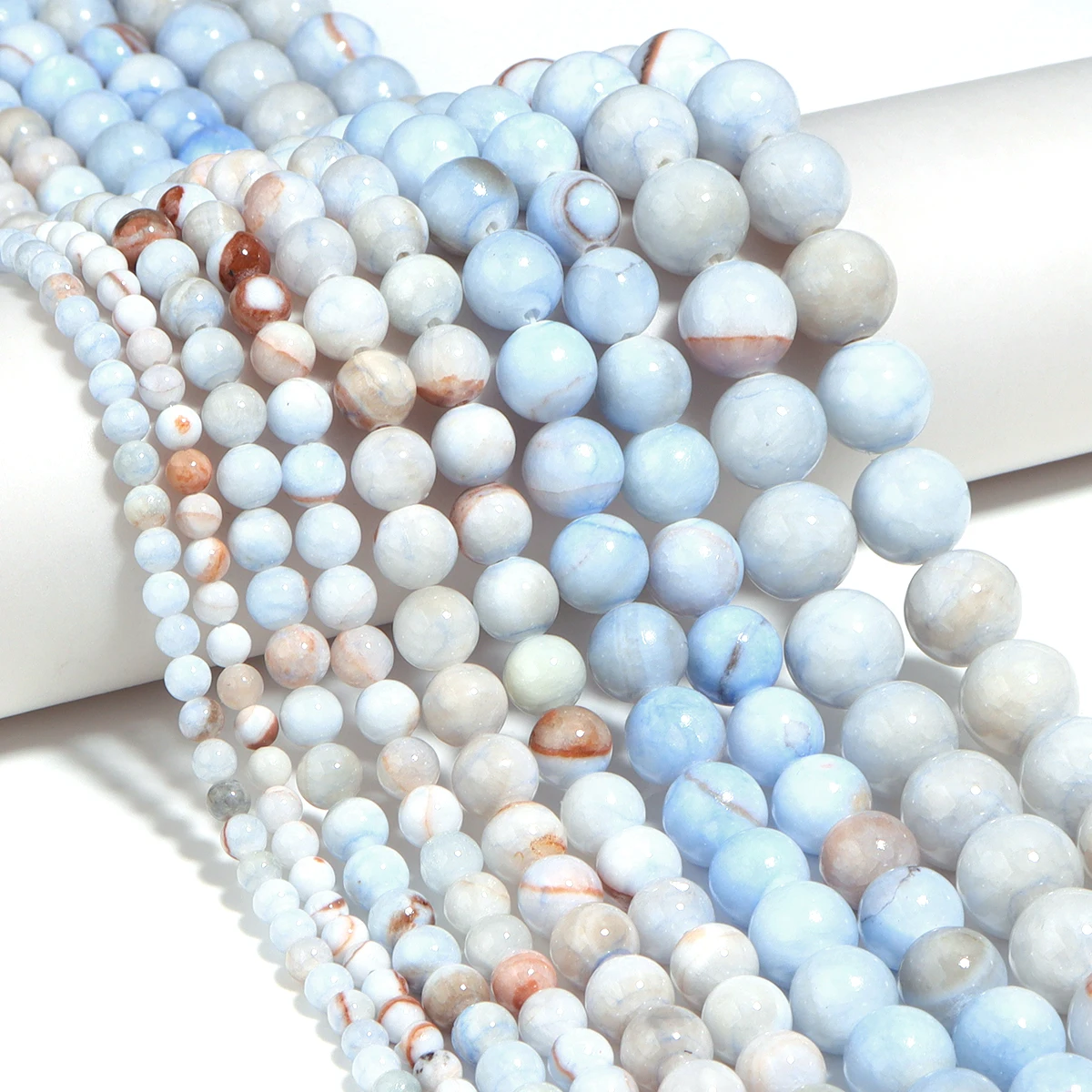 1strand/lot Blue Stripe Persian Jade Natural Stone Beads Round Loose Beads For Jewelry Making DIY Necklace Bracelet Accessories