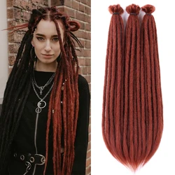 DAIRESS sintetico Dreadlock Crochet trecce Reggae Hair Hip-Hop Style Thin Long Dreads capelli fatti a mano all'uncinetto per Rock & Roll