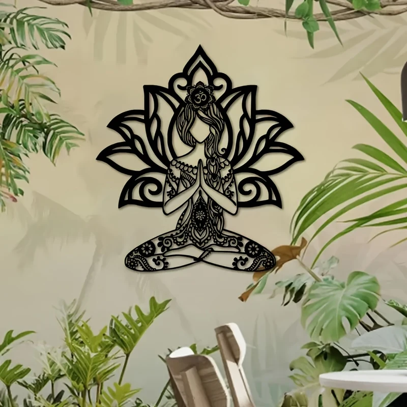Bohemian Lotus Metal Wall Art -Zen-style Iron Art Decoration, Elegant Interior/Outdoor Hanging Components