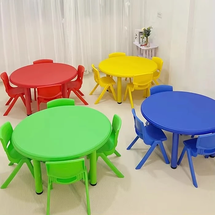 

Kindergarten children's study baby writing station school furniture environmental protection plastic round table chair