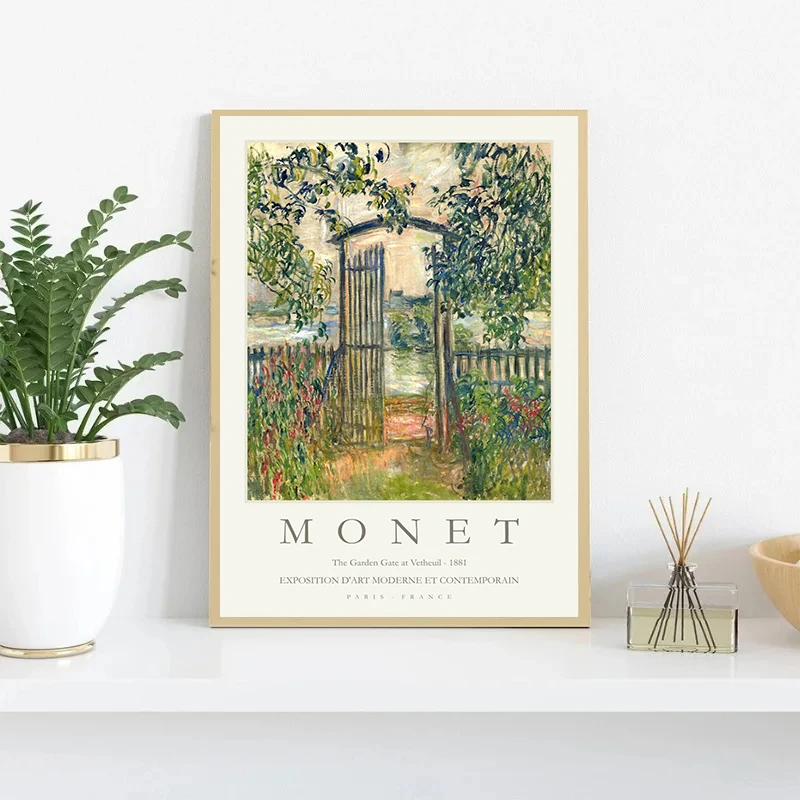 Vintage Claude Monet Abstract Landscape Exhibition Posters and Prints Canvas Painting Wall Art Pictures for Room Home Decor