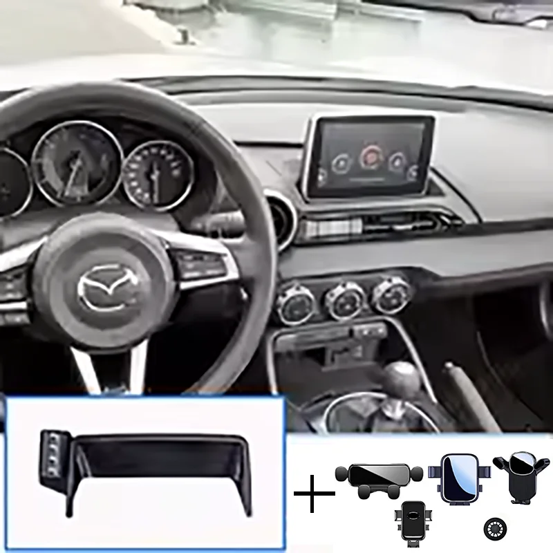 

Mobile Phone Holder for Mazda MX-5 ND MX5 Miata 2016~2024 Air Vent Clip Cell Stand Support Gravity Car Mount Auto Accessories