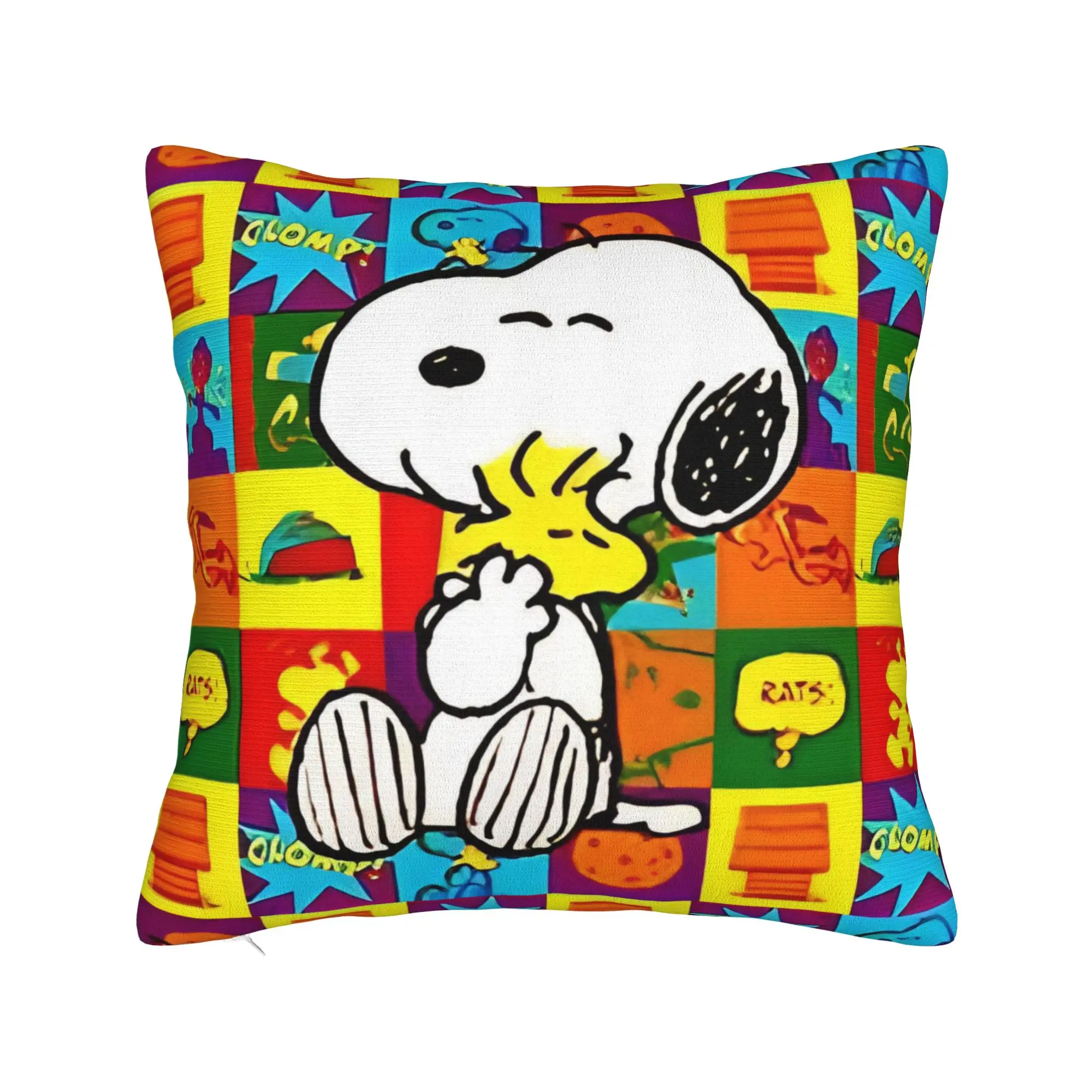 Happy S-Snoopys Cartoon Pillowcase Polyester Cushion Cover Gift  Pillow Case Cover Car Zippered 45*45cm
