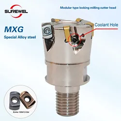 MXG fast feed locking tooth type milling cutter head tungsten steel seismic resistant milling cutter head ENMU100412ZER inserts