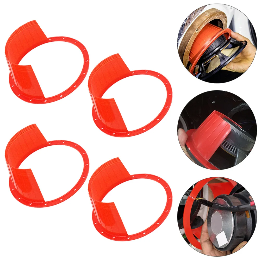 

4 Pcs Speaker Waterproof Cover Vehicles Pad Auto Protection Car Audio Replacement Abs