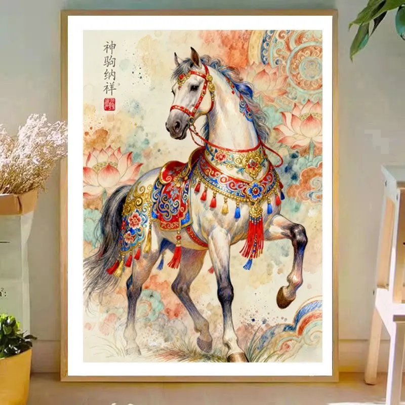 

Horse 11CT 9CT Embroidery DIY Chinese Style Printed Kits Cross Stitch Thread Needlework Sets Home Decor Crafts New Arrival