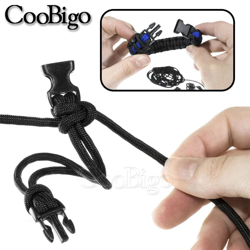 10 pcs Quick Side Release Buckle Clip for Paracord Bracelet Outdoor Backpack Bag Strap 10mm 15mm 20mm 25mm Plastic Black Curved