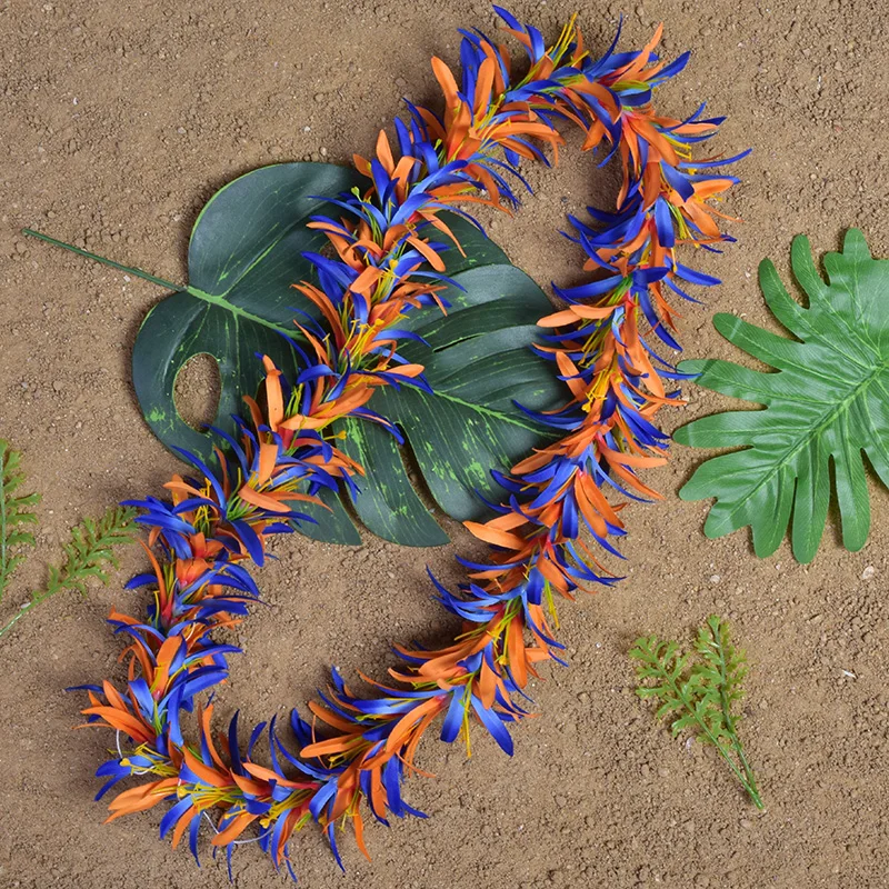 Colar artesanal para hula dance, lei formatura, flor de lírio aranha, veludo artificial, lei havaiano, festão de festas, 2023