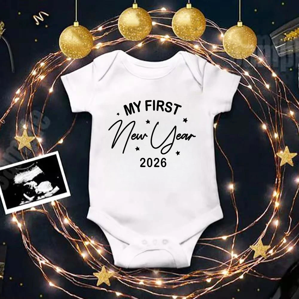 My First New Year 2026 Baby Cotton Rompers Newborn Infant Jumpsuit First New Year Baby Bodysuit Toddler New Year Ropa Clothes