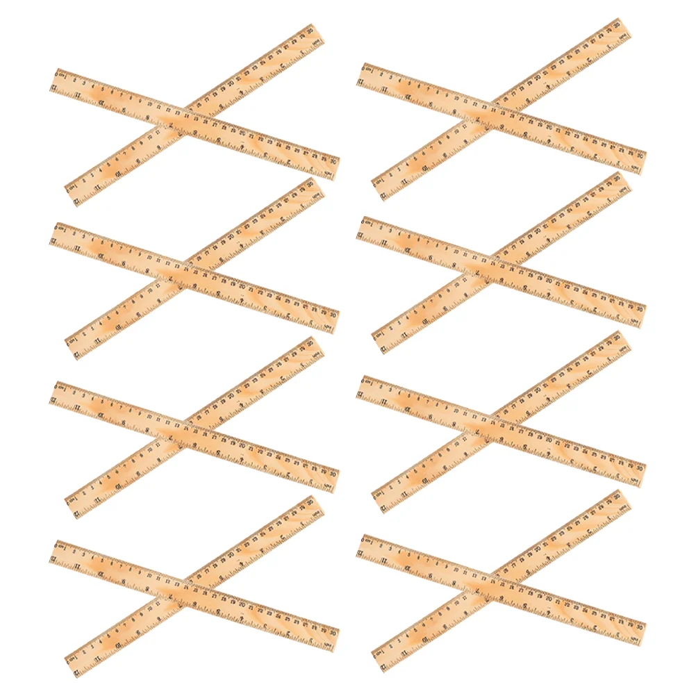 Double Scale Wooden Ruler Rulers Metric System Large Pencil Dispenser Cute School Supplies