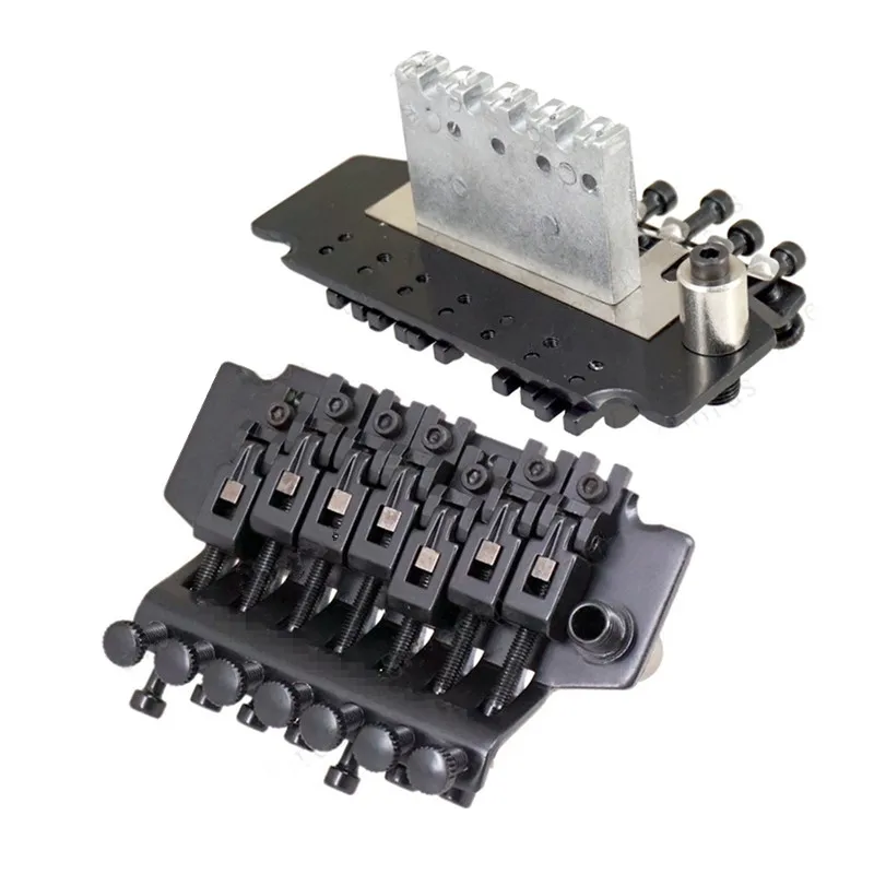 1 Set Black 7 Strings Tremolo Electric Guitar Bridge Double Locking Systyem Accessories Parts Musical Instrument