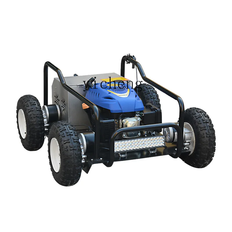 

Xl Small Four-Wheel Drive Remote Control Mower Gasoline Electric Shredder Garden Greening Mower