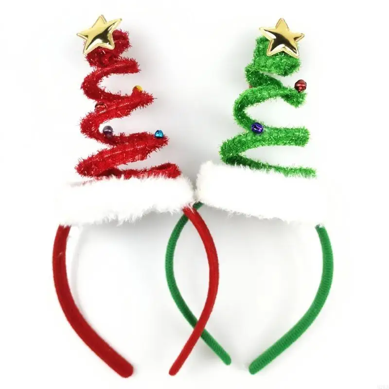 2025 New Springy Tree Hair Hoop Christmas Tree Headbands Coil Holiday Party