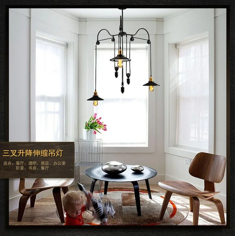 SANDYHA Vintage Industrial Pendant Lights for Restaurant Bar Dining Room Decor Hallway Foyer Loft Chandelier Retro Hanging Lamp