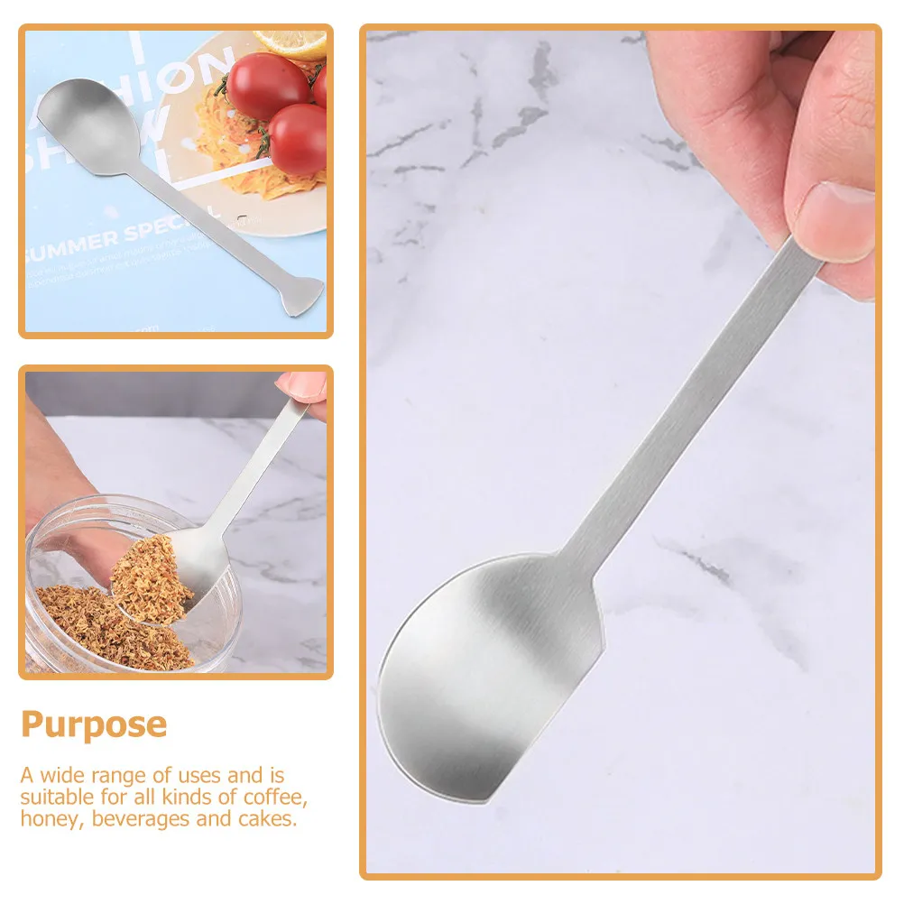 

2Pcs Thick Dessert Spoon Stainless Steel Mixing Spoon Coffee Stirring Small Kitchen Spoons Jam Ice Cream Coffee Scoop