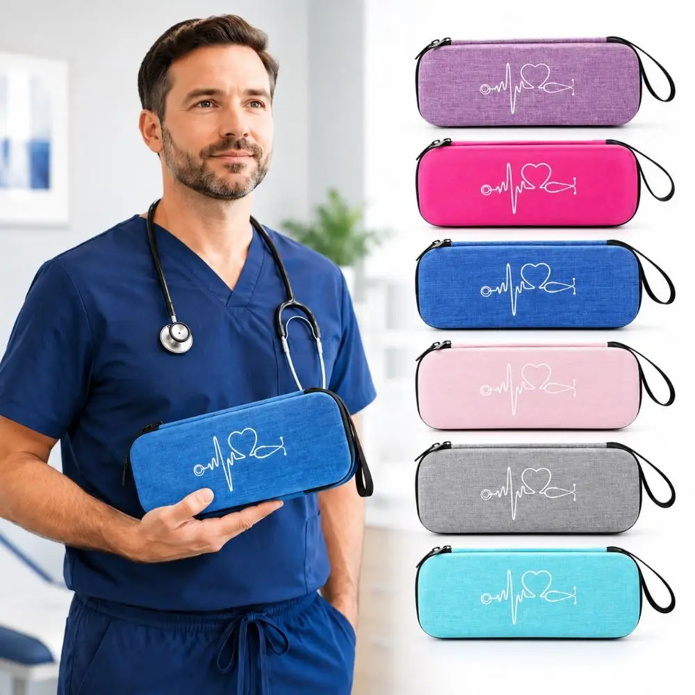 Portable EVA Stethoscope Storage Bag Shockproof Multi-functional Empty Portable Storage Box Hard Shell Zipper Nurse Case Travel