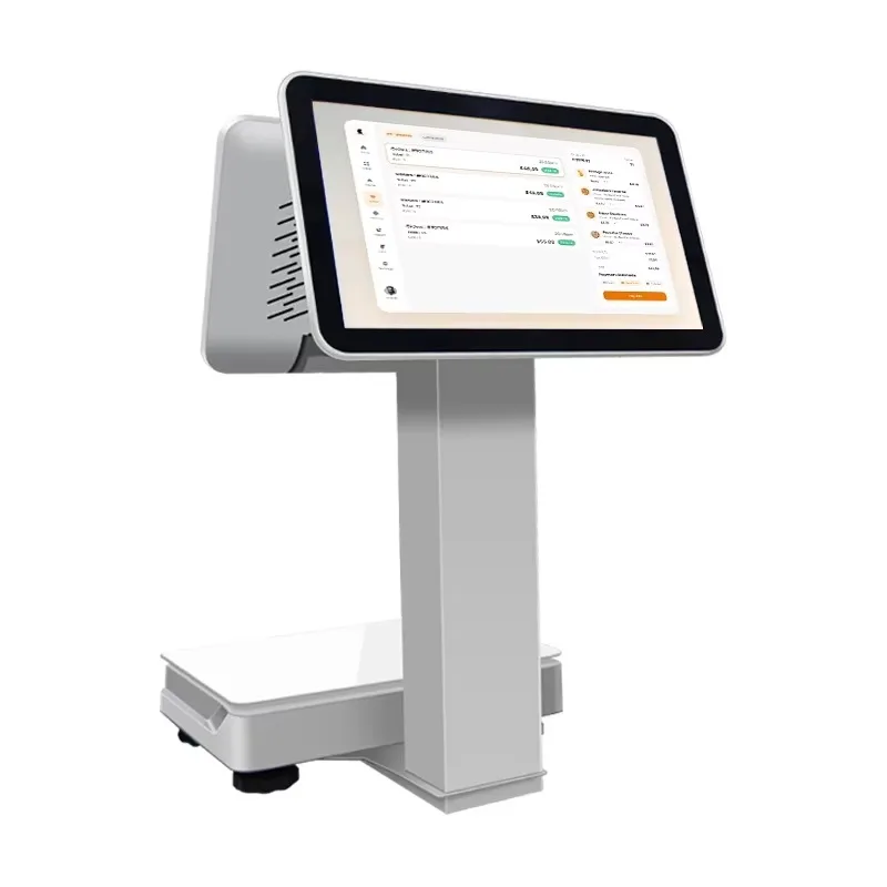 Digital Pos Systems Machine Weighing Scale Wholesale Custom All in One AI 15.6 Inch Dual Touch Screen Electronic view 2