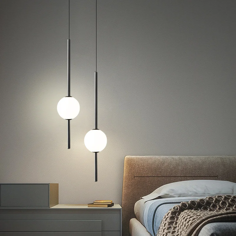 Nordic Glass Ball Chandeliers Modern Stair Pendant light for Villa Loft Hotel Lobby Living Room led Magic Bean Pendant lamp image 6