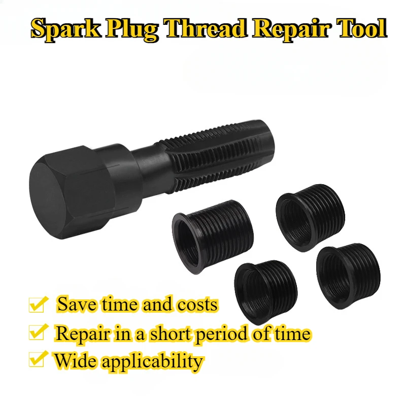 A Set Spark Plug Threaded Hole Repair Tool 13.5mm Regenerator Socket Set Multiple Specifications Gap Removal Dental Opener Parts