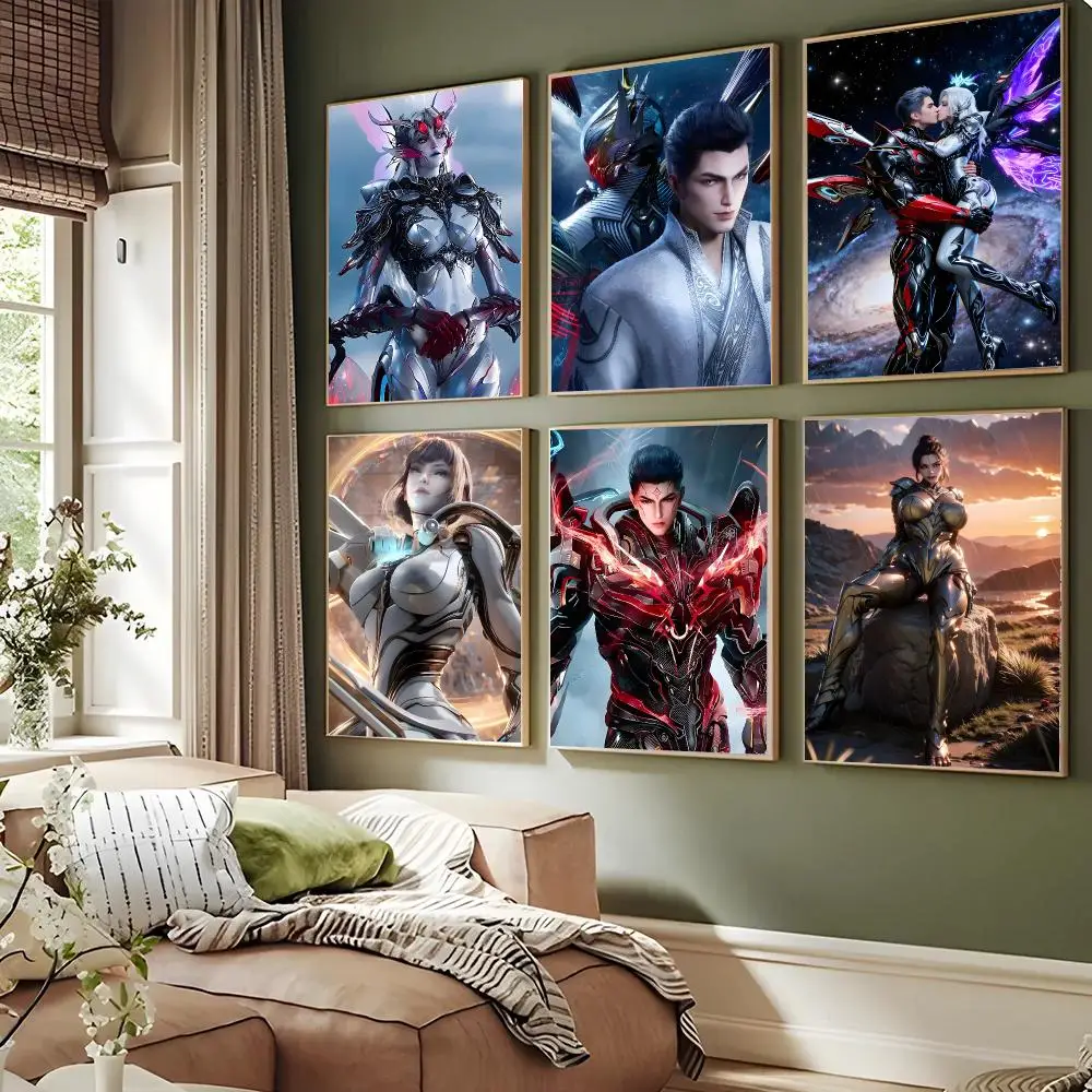 Anime S-Swallowed Star Poster Self-adhesive Advanced Aesthetic Printing Paper Wall Art For Living Room Home Decor