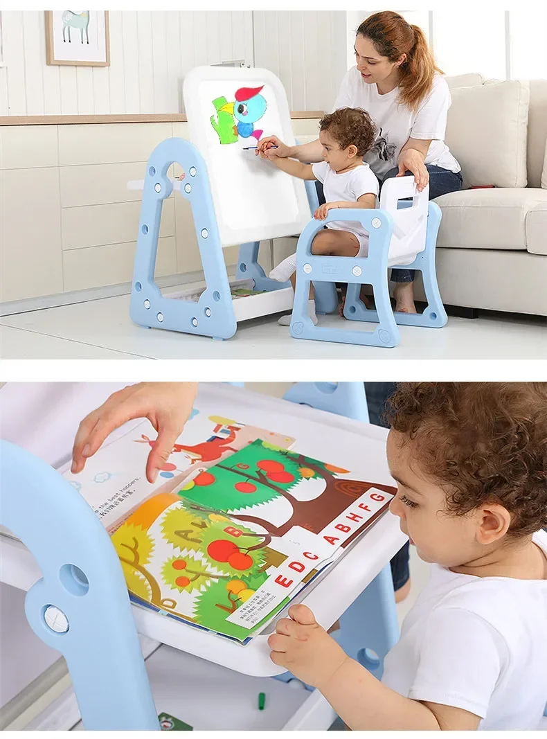 Children Draw Drawing Board Chair sets Magnetic Double-sided Writing Board Baby Painting Graffiti Blackboard Early Education Toy