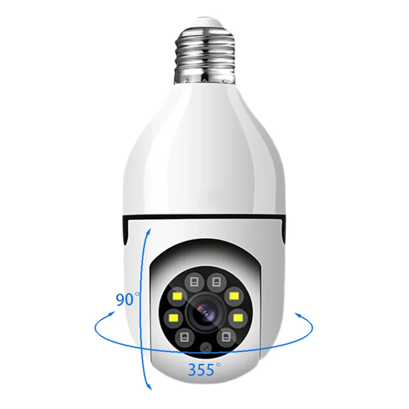 Imagem -04 - Lâmpada de Vigilância Wifi para Casa Inteligente Câmera Rotativa de 360 ° Colorida Visão Noturna Rastreamento Humano Automático Conversa Bidirecional E27 d1