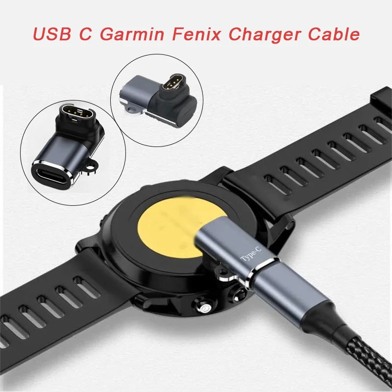 For Garmin Fenix 8 7 7S 6 Forerunner 955 965 Instinct 3 2 E USB-C Charger Smartwatch Charger Adapter Garmin Charging Cable