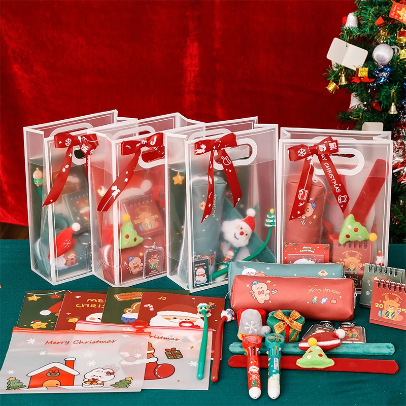 1 مجموعة عيد الميلاد القرطاسية مجموعة الكرتون موضة طالب أدوات الكتابة قلم حبر جاف ملاحظة الوسادة اللوازم المكتبية هدايا العيد