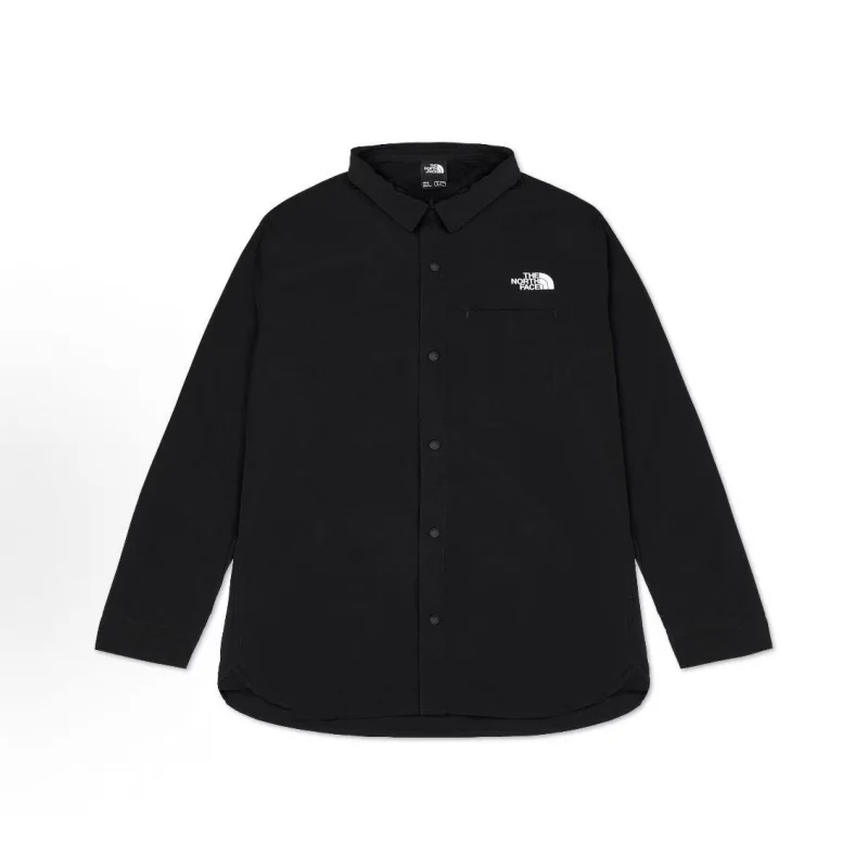 North Face men's solid-color waterproof long-sleeved shirt - black