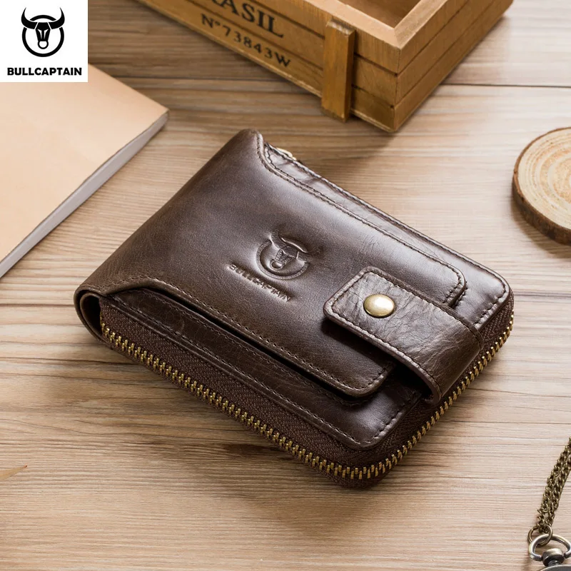 BULLCAPTAIN Brand Men's Wallet Genuine Leather Purse Male Rfid Wallet Multifunction Storage Bag Coin Purse Wallet's Card Bags