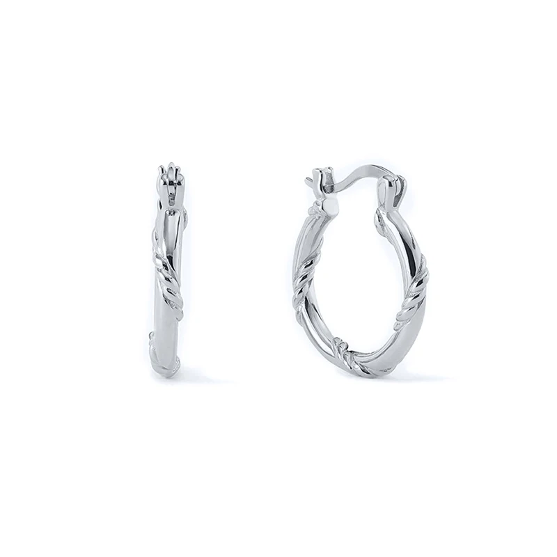 

925 Pure Silver Ear Needle Europe and the United States Twist Wrap Snap Earrings Women's Classic Simple Elegant Accessories Gift