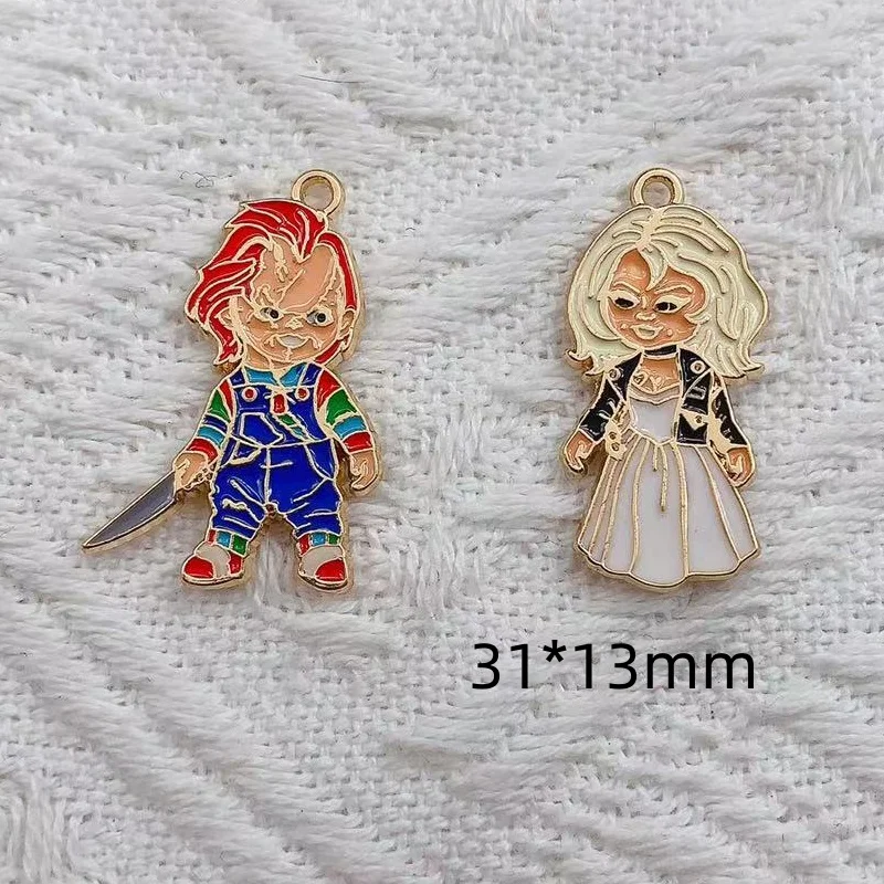 10pcs Enamel Cartoon Haunted Halloween Ghost Charm DIY Jewelry Making Fashion Earring Necklace Bracelet Kids Pendants Accessorie