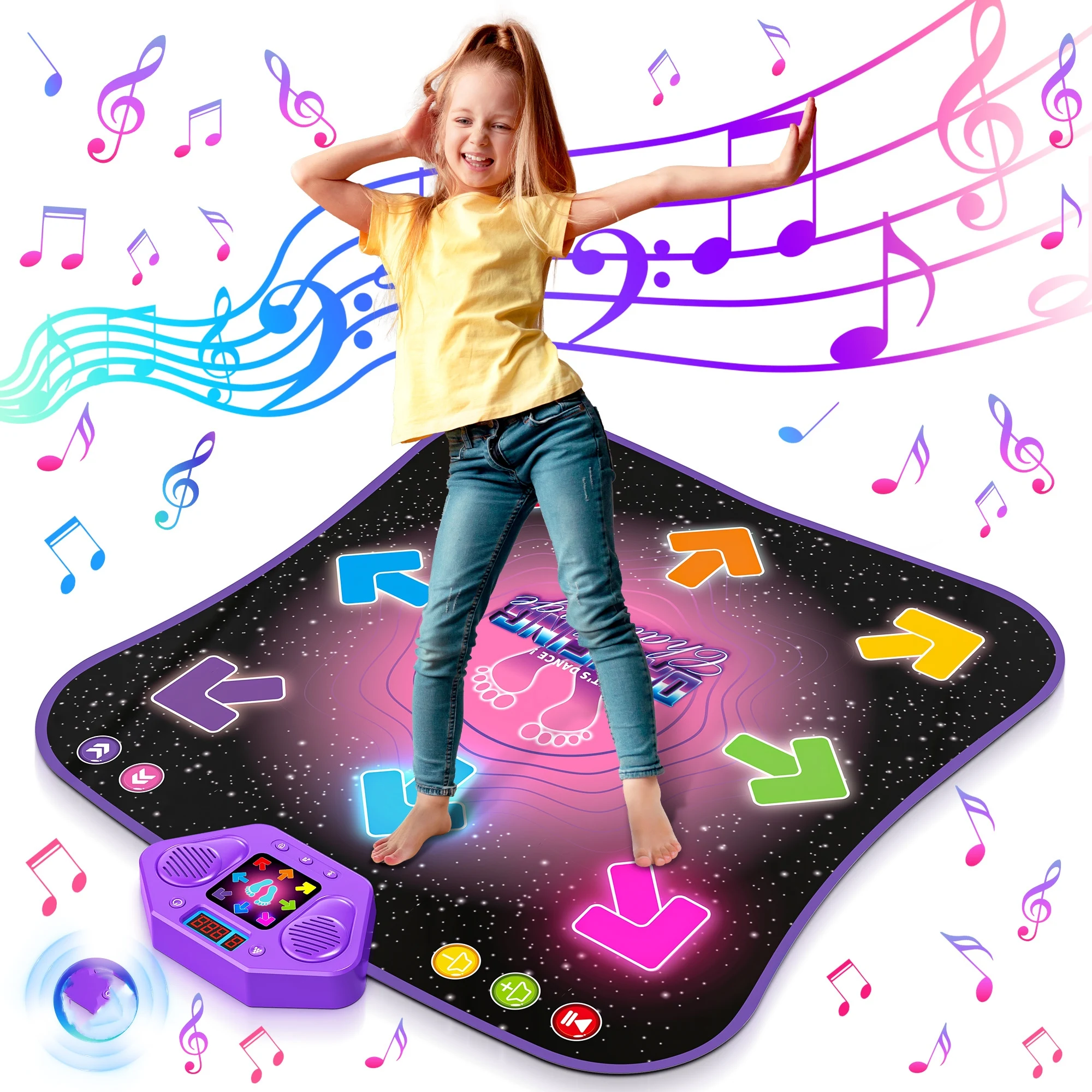 

Dance Mat Toys for 3-12 Year Old Kids,Light Up 8 Buttons Dance Mats with 9 levels，3 difficulties,Girls Christmas Birthday Gifts