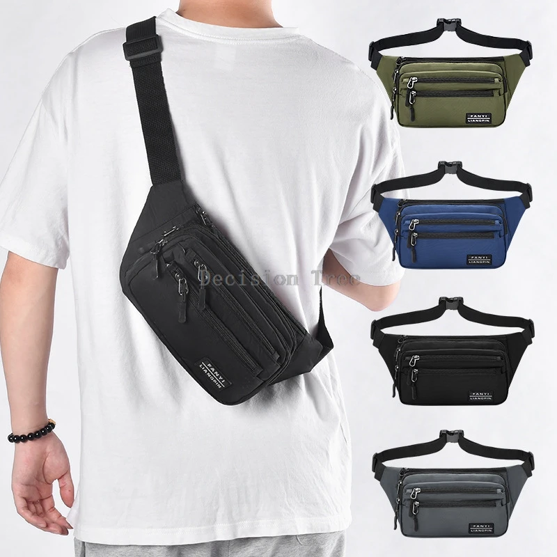 2025new men's fashion waterproof waist pack men's and women's leisure sports mobile phone bag sports running diagonal bag a001